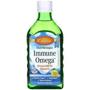 Омега для иммунитета, Immune Omega, Carlson Labs, с натуральным лимоном, 250 мл