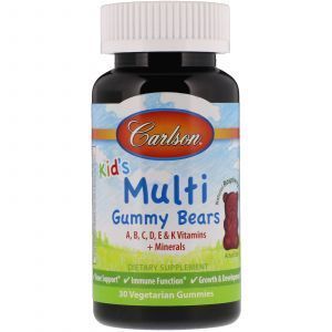 Мультивитамины для детей, Kid's Multi Gummy Bears, Carlson Labs, 30 жевательных конфет