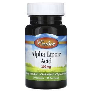 Альфа-липоевая кислота, Alpha Lipoic Acid, Carlson, 300 мг, 30 таблеток