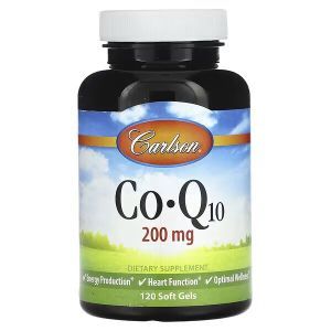 Коэнзим Q10, CoQ10, Carlson, 200 мг, 120 гелевых капсул  