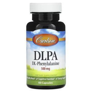  DL-Фенілаланін, DLPA, Carlson, 500 мг, 60 капсул