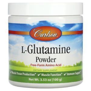  L- глютамин, L-Glutamine, Carlson, порошок, 100 г