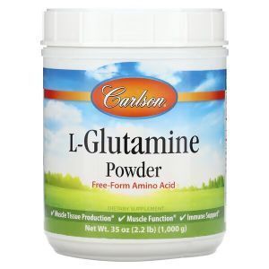 L-глутамін, L-Glutamine, Carlson, порошок, 1000 г