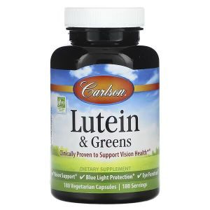 Лютеїн та зеаксантин, Lutein & Greens, Carlson, 180 вегетаріанських капсул