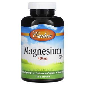 Магній оксид, Magnesium Gels, Carlson, 400 мг, 100 гелевих капсул