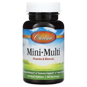 Витамины и минералы, Mini-Multi, Carlson, 90 мини-таблеток
