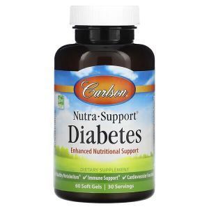 Добавка для поддержки диабета, Nutra-Support Diabetes, Carlson, 60 гелевых капсул