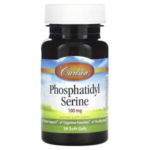 Фосфатидилсерин, Phosphatidyl Serine, Carlson, 100 мг, 30 вегетарианских капсул