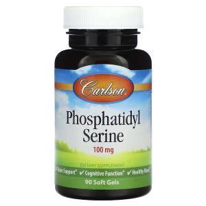 Фосфатидилсерін, Phosphatidyl Serine, Carlson, 100 мг, 90 вегетаріанських капсул