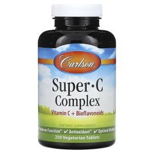 Супер комплекс вітаміну С, Super C Complex, Carlson, 250 вегетаріанських таблеток