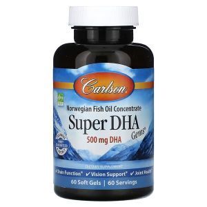 Рыбий жир, Super-DHA Gems, Carlson Labs, 500 мг, 60 капсул