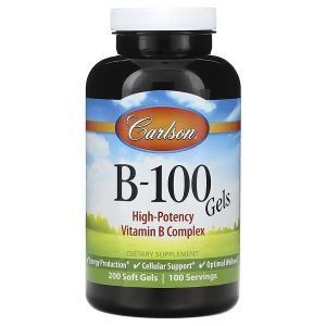 Вітамін В-100, Vitamin B-100, Carlson, 200 гелевих капсул