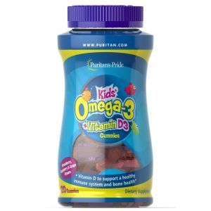 Омега-3 для детей и витамин D3, Kids Omega 3, Puritan's Pride,120 жевательных конфет