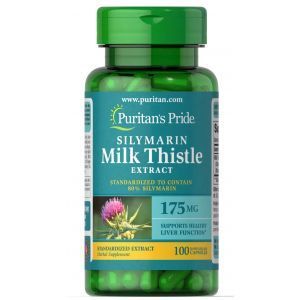 Расторопша, Milk Thistle (Silymarin), Puritan's Pride, 175 мг, 100 капсул
