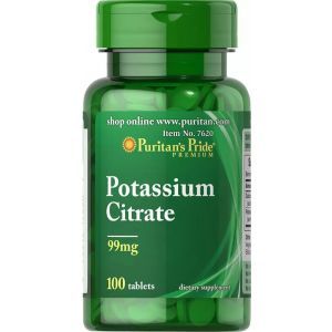 Калий цитрат, Potassium Citrate, Puritan's Pride, 99 мг, 100 таблеток
