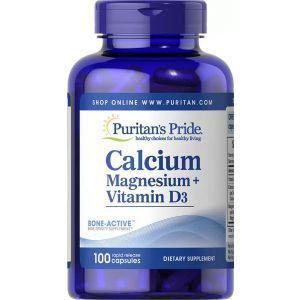 Кальций, магний плюс витамин D3, Calcium Magnesium plus Vitamin D, Puritan's Pride, 100 капсул
