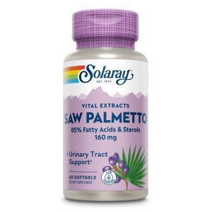 Со пальметто, экстракт ягод, Saw Palmetto, Solaray, 160 мг, 60 гелевых капсул
