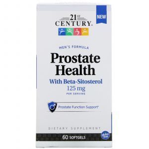 Здоровье простаты, Prostate Health with Beta-Sitosterol, 21st Century, 125 мг, 60 гелевых капсул