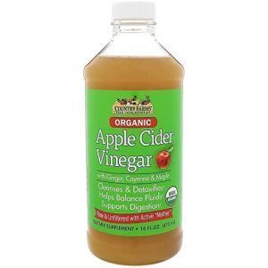 Яблочный уксус с маткой, Organic Raw Apple Cider Vinegar with Mother, Dynamic Health Laboratories, 473 мл