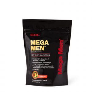 Мультивитаминный комплекс для мужчин, Mega Men Multivitamin, GNC, фруктовый микс, 60 жевательных конфет