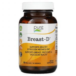 Поддержка здоровья груди, простаты и сосудов, Breast-D, Pure Essence, 90 вегетарианских капсул