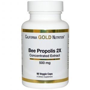 California Gold Nutrition, пчелиный прополис 2Х, 500 мг,