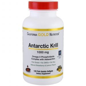 Масло криля с астаксантином, Krill Oil, with Astaxanthin, California Gold Nutrition, 1000 мг, 120 кап.