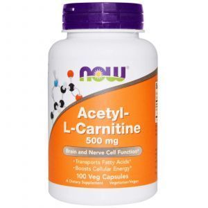 Ацетил -L карнитин, Acetyl-L Carnitine, Now Foods, 500 мг, 100 кап