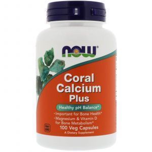 Коралловый кальций плюс, Coral Calcium, Now Foods, 100 кап