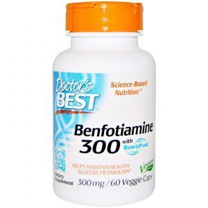 Бенфотиамин, Benfotiamine, Doctor's Best, 300 мг, 60 кап