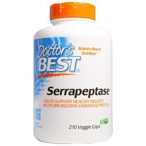 Серрапептаза, Serrapeptase, Doctor's Best, 40,000 СПУ, 270 капс