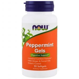 Перечная мята в капсулах, Peppermint Gels, Now Foods, 90 гелевых ка
