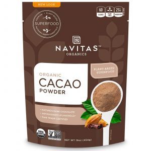 Сырой шоколадный какао-порошок, Cacao Powder, Navitas Naturals, органик, 454