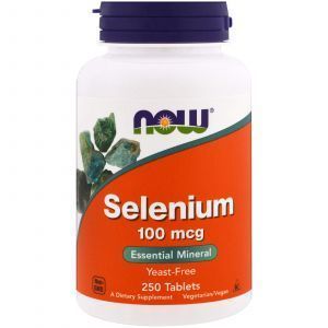 Селен (Selenium), Now Foods, без дрожжей, 100 мкг, 250 табл