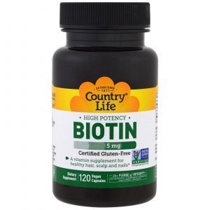 Биотин, Biotin, Country Life, 5 мг, 120 капсу