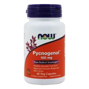 Пикногенол, Pycnogenol, Now Foods, 100 мг, 60 капсул.