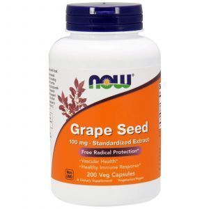 Экстракт виноградных косточек (Grape Seed), Now Foods, 100 мг, 200 ка