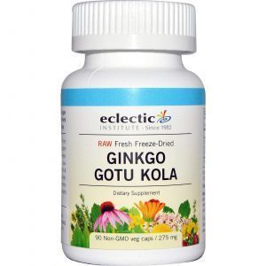 Готу кола и Гинкго билоба (Ginkgo Gotu Kola), Eclectic Institute, 275 мг, 90 