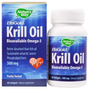 Жир криля, Krill Oil, Nature's Way, 500 мг, 60 кап