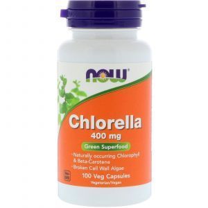 Хлорелла (Chlorella), Now Foods, 400 мг, 100 кап