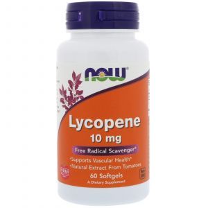 Ликопин (Lycopene), Now Foods, 10 мг, 60 гелевых кап