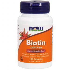 Біотин, Biotin, Now Foods 1000 мкг, 100 капсул