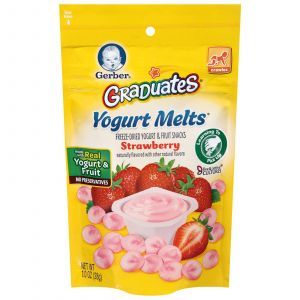 Живой йогурт с клубникой, Yogurt Melts, Gerber, 28 г 