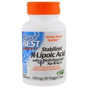 R-липоевая кислота, R-Lipoic Acid, Doctor's Best, 100 мг, 60 к