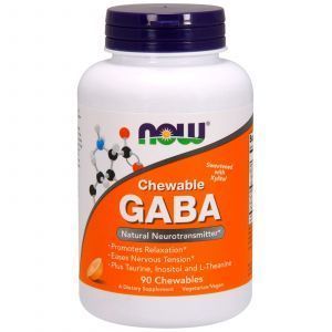 ГАМК, Гамма-аминомасляная кислота, GABA, Now Foods, апельсин, 90 таблето