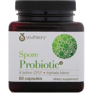Пробиотики, Spore Probiotic, Youtheory, 6 Billion CFU, 60 капс