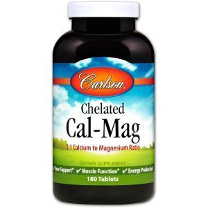 Кальций и магний, Chelated Cal-Mag, Carlson Labs, 180 таблеток
