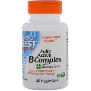 Комплекс витаминов В + С, Active B Complex, Doctor's Best, 30 капс