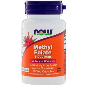 Метил фолат, Methyl Folate, Now Foods, 5.000 мкг, 50 капс
