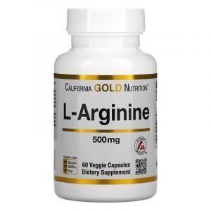 Аргинин, Sport, L-Arginine, California Gold Nutrition, 500 мг, 60 капсул